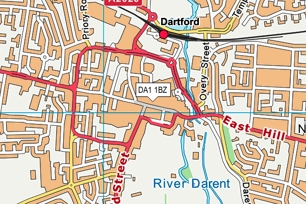 DA1 1BZ map - OS VectorMap District (Ordnance Survey)
