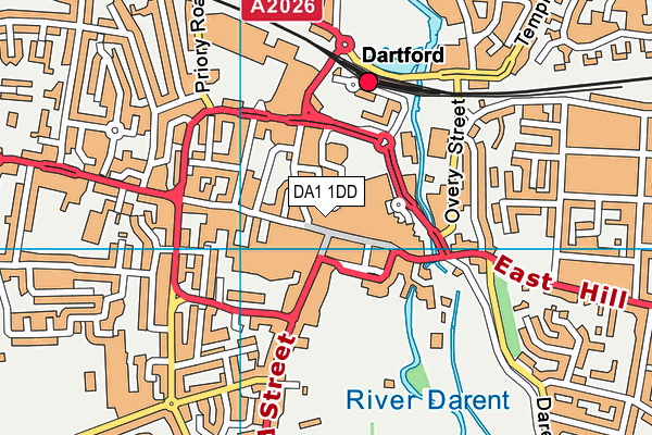 DA1 1DD map - OS VectorMap District (Ordnance Survey)