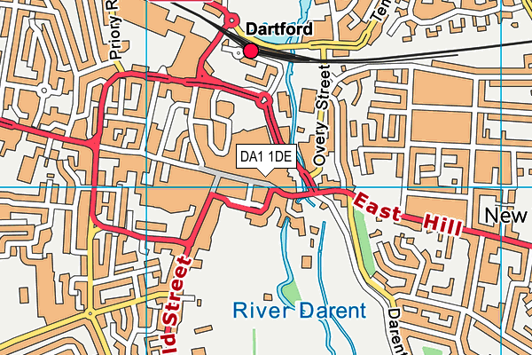 DA1 1DE map - OS VectorMap District (Ordnance Survey)