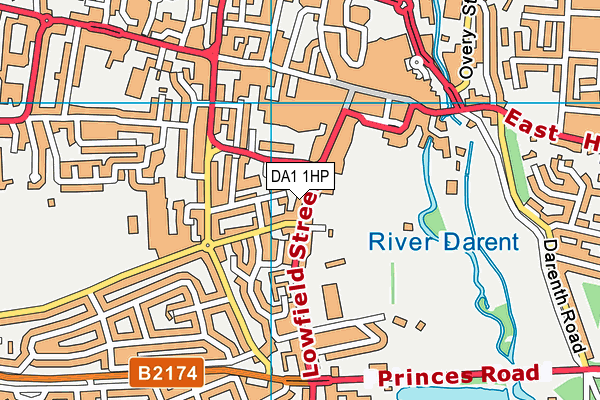 DA1 1HP map - OS VectorMap District (Ordnance Survey)
