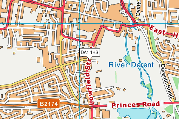 DA1 1HS map - OS VectorMap District (Ordnance Survey)