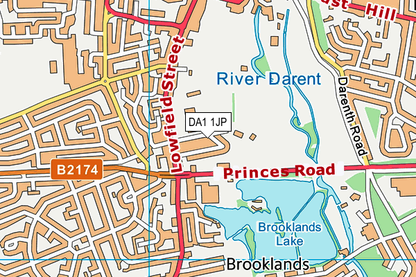 Central Park (Dartford) map (DA1 1JP) - OS VectorMap District (Ordnance Survey)