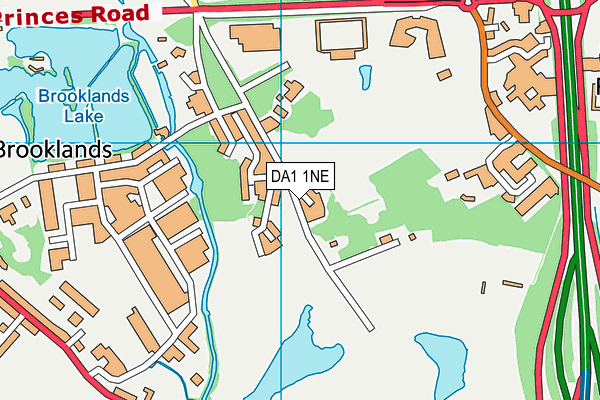 DA1 1NE map - OS VectorMap District (Ordnance Survey)