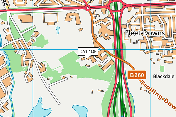 DA1 1QF map - OS VectorMap District (Ordnance Survey)