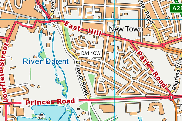 DA1 1QW map - OS VectorMap District (Ordnance Survey)