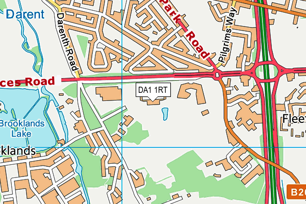 DA1 1RT map - OS VectorMap District (Ordnance Survey)
