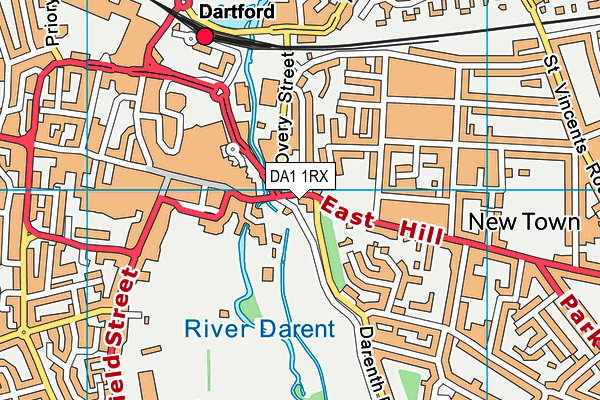 DA1 1RX map - OS VectorMap District (Ordnance Survey)