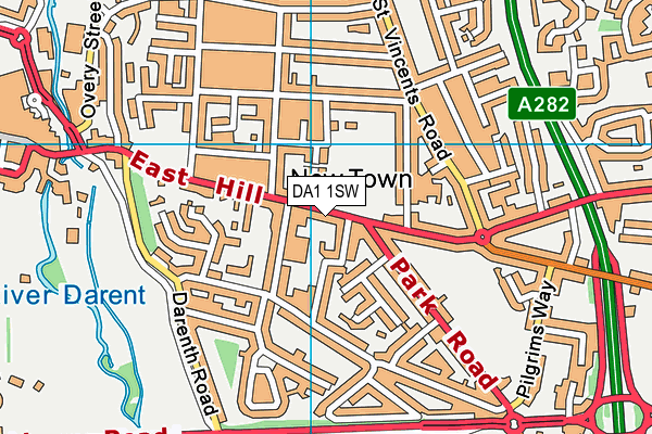 DA1 1SW map - OS VectorMap District (Ordnance Survey)