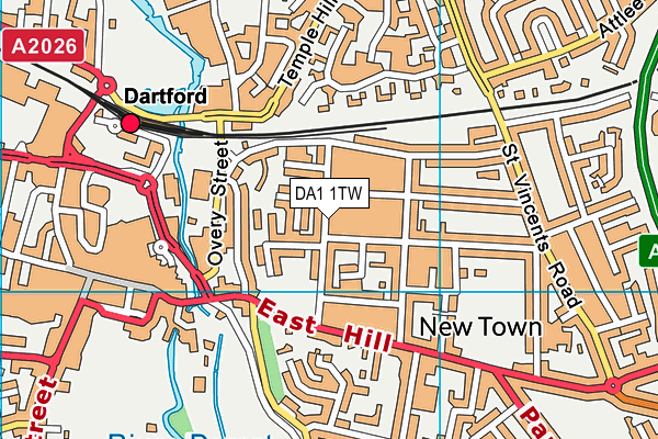 DA1 1TW map - OS VectorMap District (Ordnance Survey)
