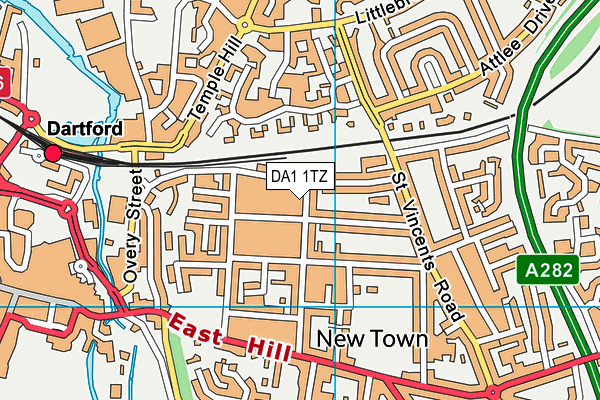 DA1 1TZ map - OS VectorMap District (Ordnance Survey)