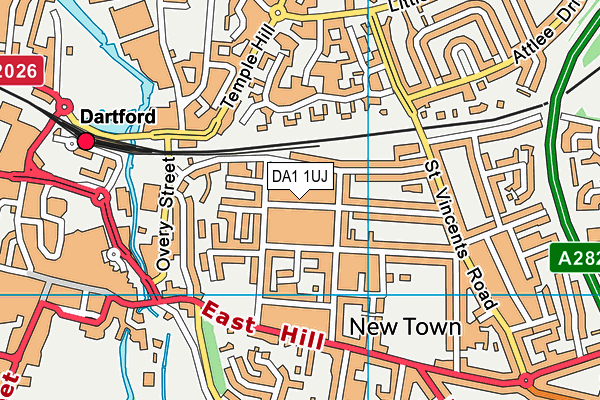 DA1 1UJ map - OS VectorMap District (Ordnance Survey)