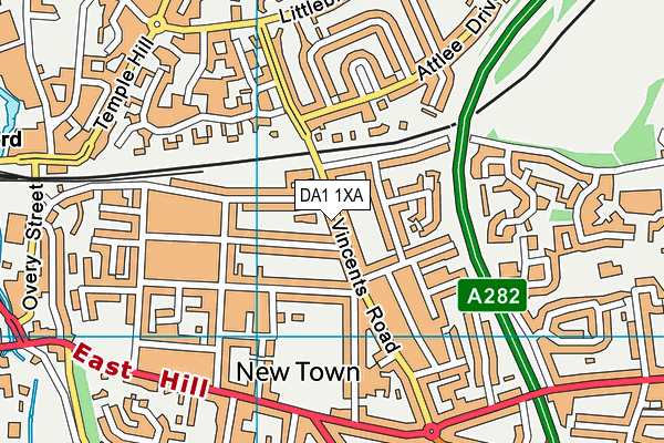 DA1 1XA map - OS VectorMap District (Ordnance Survey)
