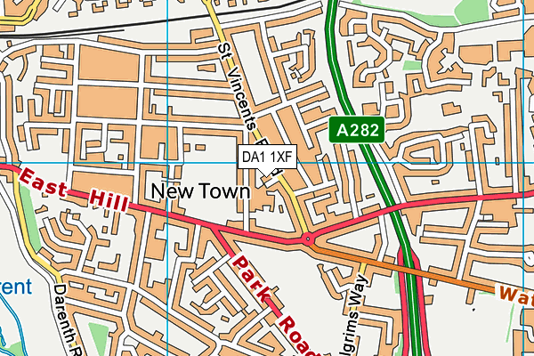 DA1 1XF map - OS VectorMap District (Ordnance Survey)