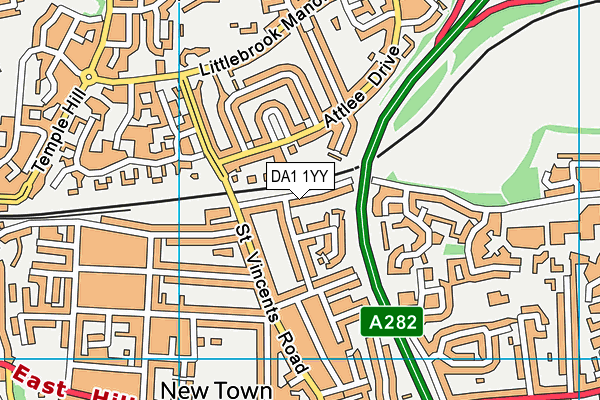 DA1 1YY map - OS VectorMap District (Ordnance Survey)