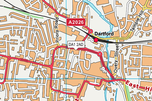 DA1 2AD map - OS VectorMap District (Ordnance Survey)