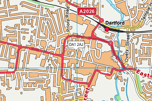 DA1 2AJ map - OS VectorMap District (Ordnance Survey)