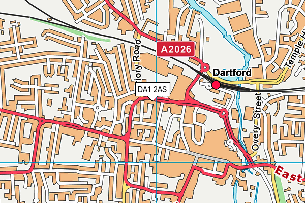 DA1 2AS map - OS VectorMap District (Ordnance Survey)