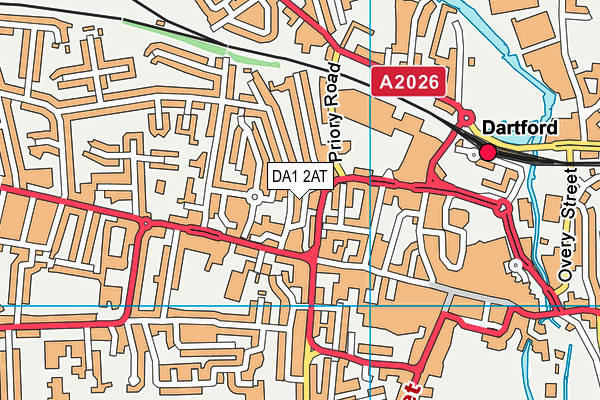 DA1 2AT map - OS VectorMap District (Ordnance Survey)