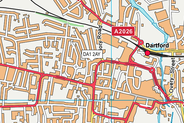 DA1 2AY map - OS VectorMap District (Ordnance Survey)