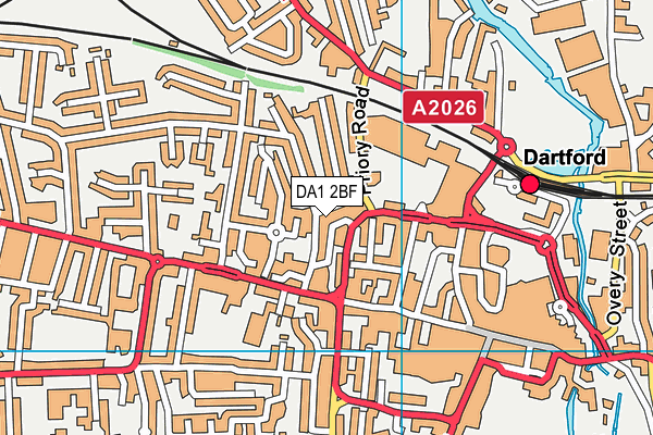 DA1 2BF map - OS VectorMap District (Ordnance Survey)