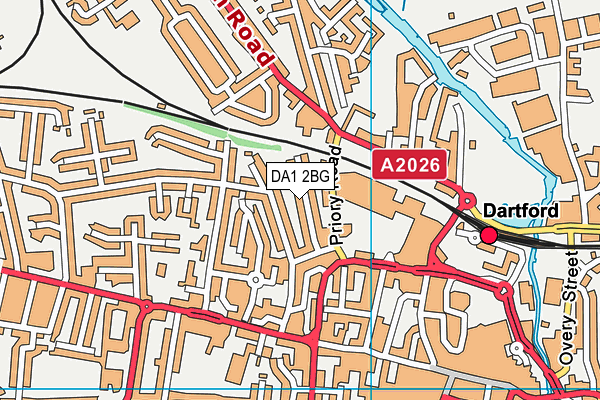 DA1 2BG map - OS VectorMap District (Ordnance Survey)