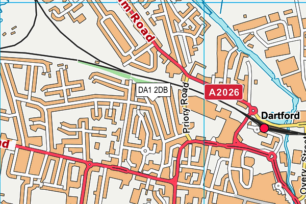 DA1 2DB map - OS VectorMap District (Ordnance Survey)