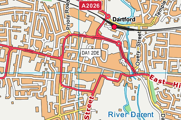 DA1 2DE map - OS VectorMap District (Ordnance Survey)
