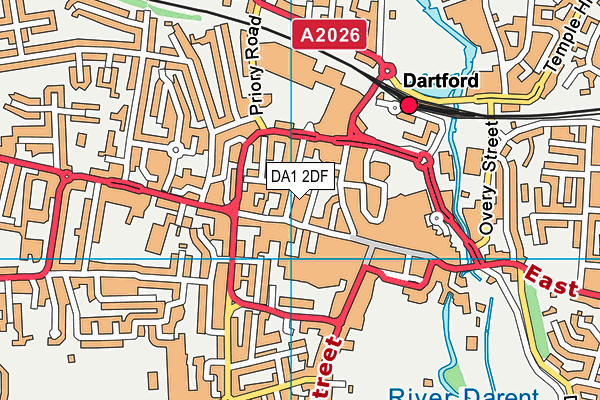 DA1 2DF map - OS VectorMap District (Ordnance Survey)