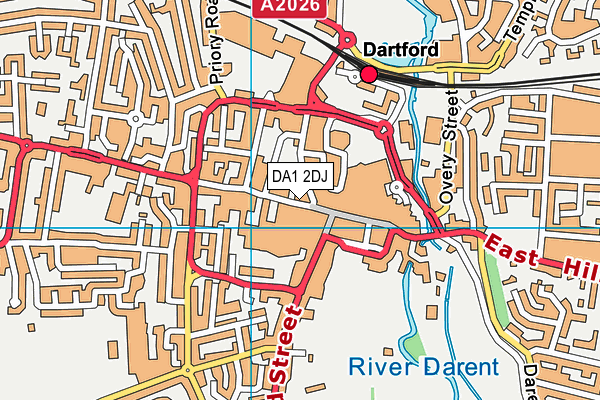 DA1 2DJ map - OS VectorMap District (Ordnance Survey)