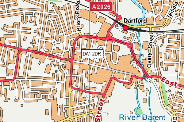 DA1 2DR map - OS VectorMap District (Ordnance Survey)
