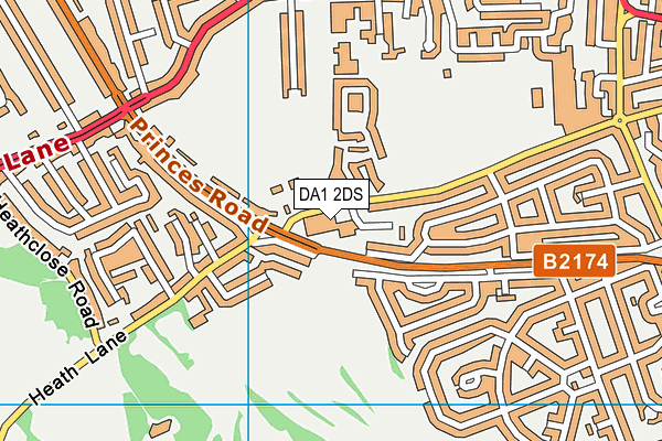 DA1 2DS map - OS VectorMap District (Ordnance Survey)