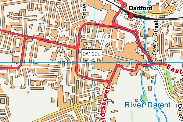DA1 2DU map - OS VectorMap District (Ordnance Survey)