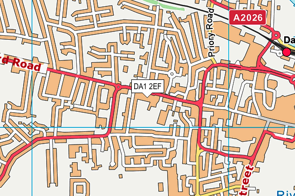 DA1 2EF map - OS VectorMap District (Ordnance Survey)