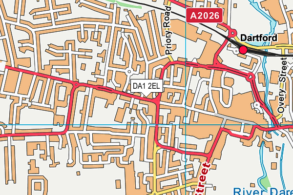 DA1 2EL map - OS VectorMap District (Ordnance Survey)