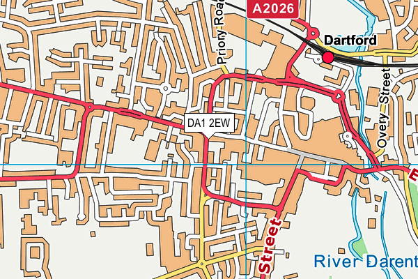 DA1 2EW map - OS VectorMap District (Ordnance Survey)