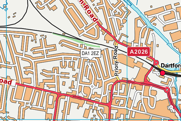 DA1 2EZ map - OS VectorMap District (Ordnance Survey)