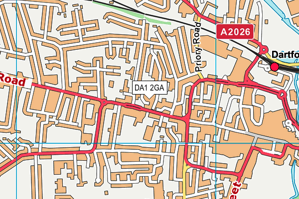 DA1 2GA map - OS VectorMap District (Ordnance Survey)