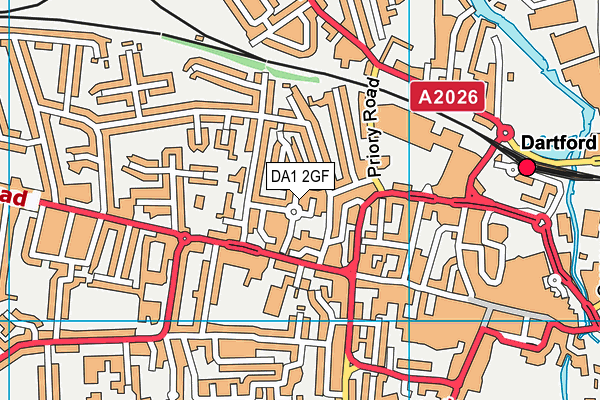 DA1 2GF map - OS VectorMap District (Ordnance Survey)