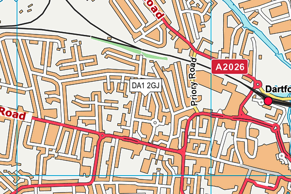 DA1 2GJ map - OS VectorMap District (Ordnance Survey)