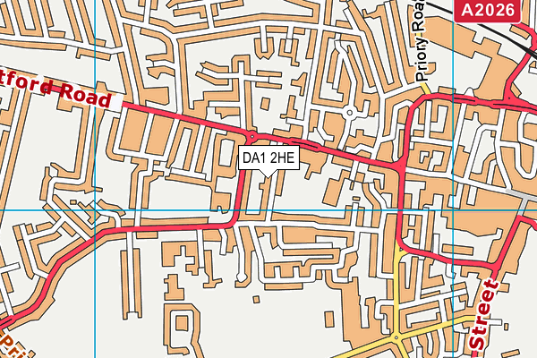 DA1 2HE map - OS VectorMap District (Ordnance Survey)