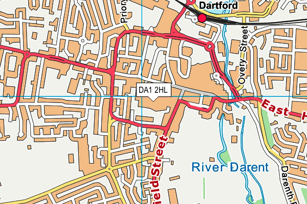 DA1 2HL map - OS VectorMap District (Ordnance Survey)