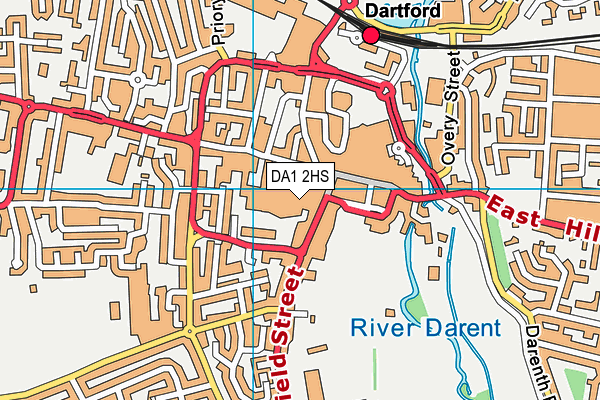 DA1 2HS map - OS VectorMap District (Ordnance Survey)