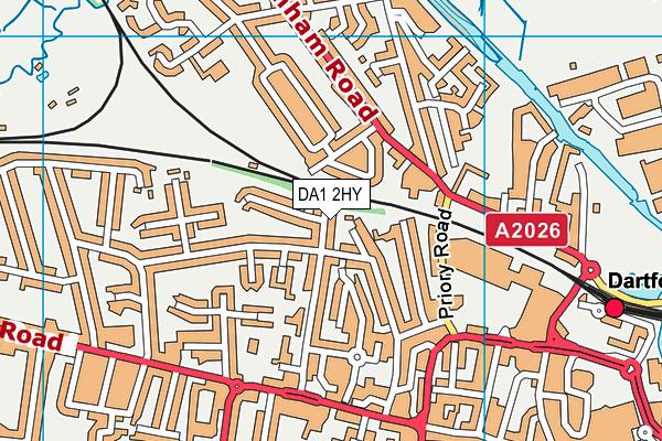 DA1 2HY map - OS VectorMap District (Ordnance Survey)