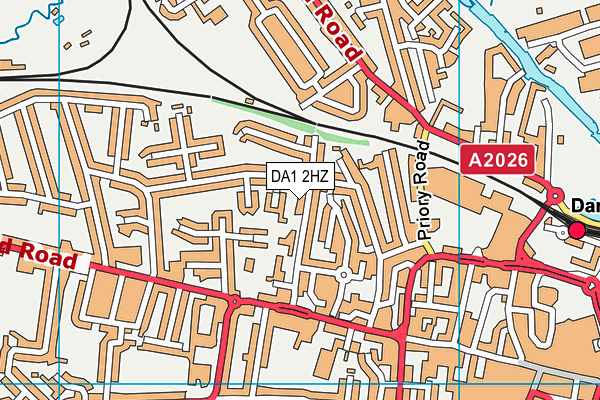 DA1 2HZ map - OS VectorMap District (Ordnance Survey)