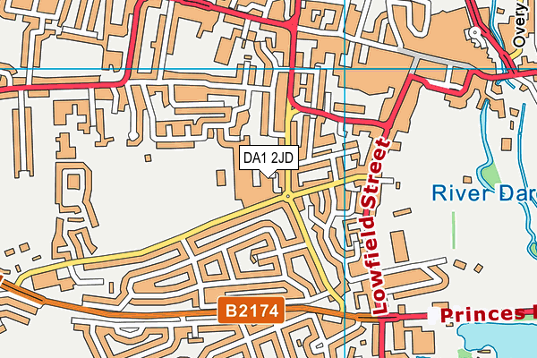 DA1 2JD map - OS VectorMap District (Ordnance Survey)