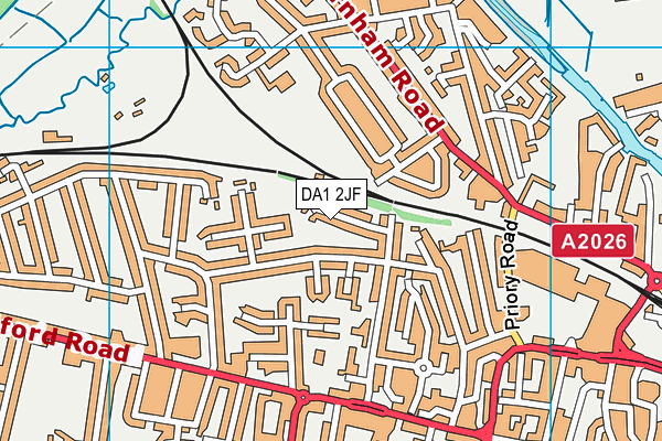 DA1 2JF map - OS VectorMap District (Ordnance Survey)