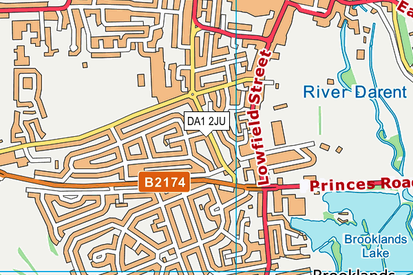 DA1 2JU map - OS VectorMap District (Ordnance Survey)