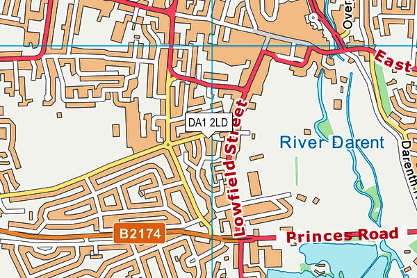 DA1 2LD map - OS VectorMap District (Ordnance Survey)