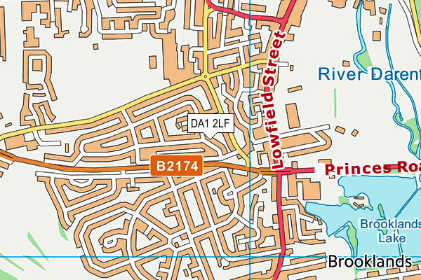 DA1 2LF map - OS VectorMap District (Ordnance Survey)