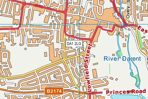 DA1 2LG map - OS VectorMap District (Ordnance Survey)